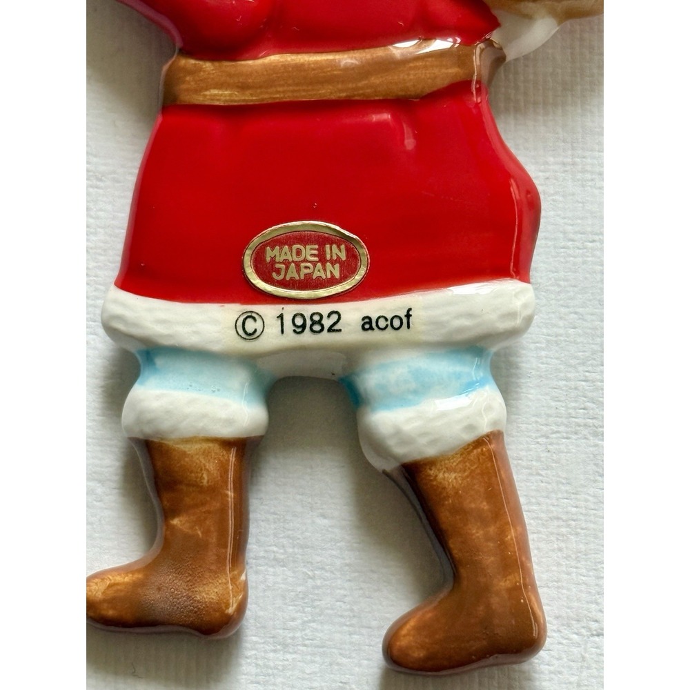 VINTAGE 1982 A COMPANY OF FRIENDS Ceramic Victorian Santa Ornaments Set of 3 NEW - Picture 6 of 14